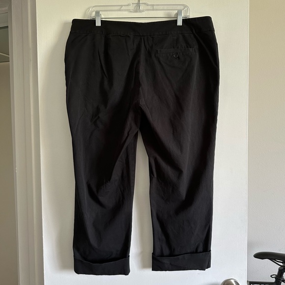 Eileen Fisher Designer Black Cropped Business Casual Stretch Pants size XL EUC - Picture 4 of 8